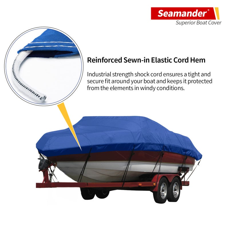 Seamander Heavy Duty Polyester Boat Cover - Marine Grade, Waterproof Fits Bass, V-Hull & Tri-Hull Boats, Fish & Ski, Runabout Bowrider - 14 ' to 16 ' Length, 90 ' Width - Image 4